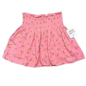 Celebrity Pink Mini Skirt M Medium Pink Floral A Line Boho Hippie Prairie NWT